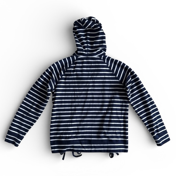 Michael Kors Striped Hooded Sweatshirt Nautical Resort Beach Casual Navy White M - Picture 3 of 5